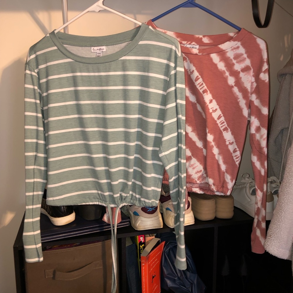 Love, Fire Long Sleeve Crop tops